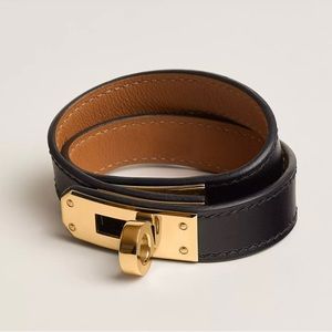 HERMES Kelly Double Tour bracelet T3 in black